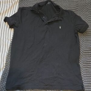 Black‎ All Saints Polo Shirt Size S